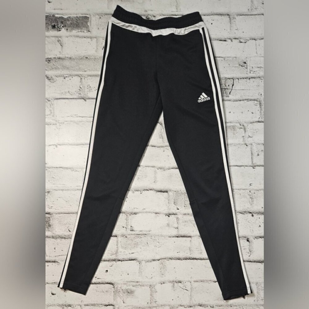 Adidas ClimaCool Track Pants Black White Stripe Women's XS Zip Ankle
